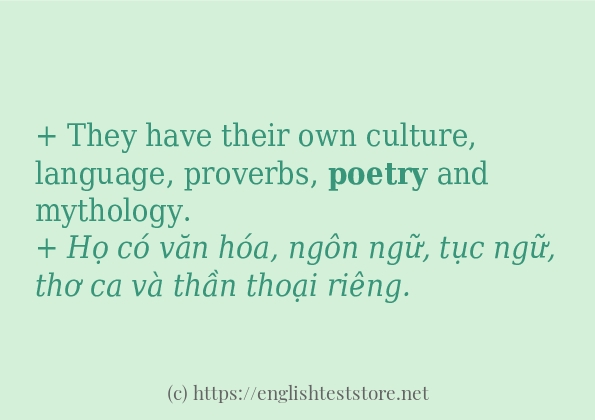 poetry câu ví dụ và cách dùng