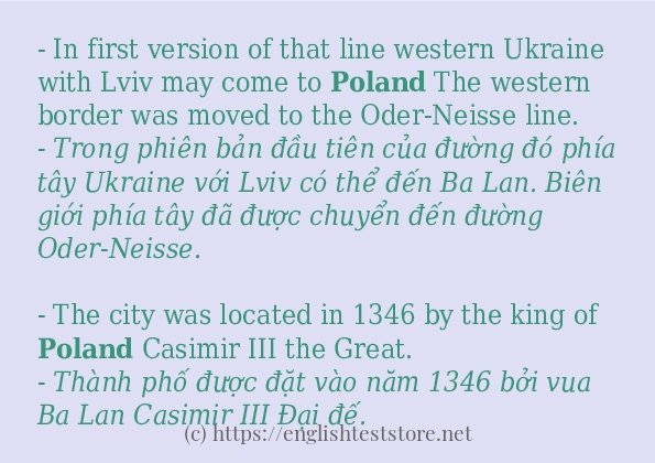 poland cách dùng trong câu và ví dụ