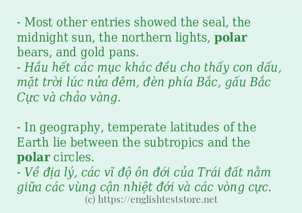 polar cách sử dụng và câu ví dụ