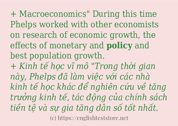 policy các ví dụ và câu điển hình