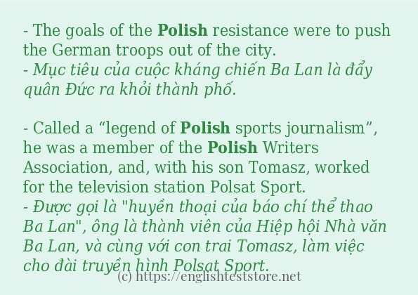 polish cách dùng và ví dụ trong câu