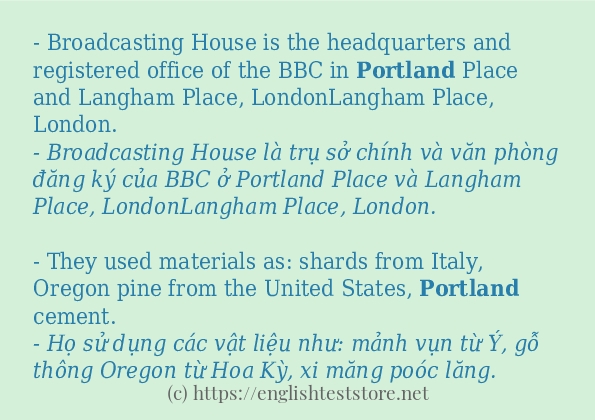 portland các cách dùng và câu ví dụ