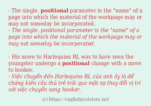 positional sử dụng thực tế trong câu