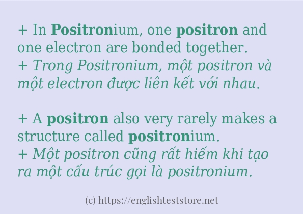 positron sử dụng thực tế trong câu positron sử dụng thực tế trong câu