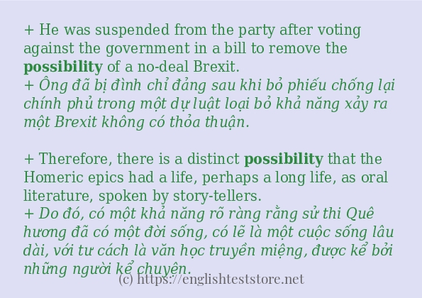 possibility sử dụng như thế nào?