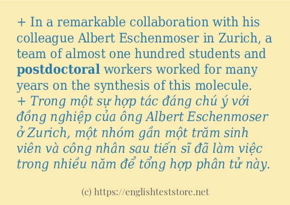 postdoctoral ví dụ cách dùng trong câu
