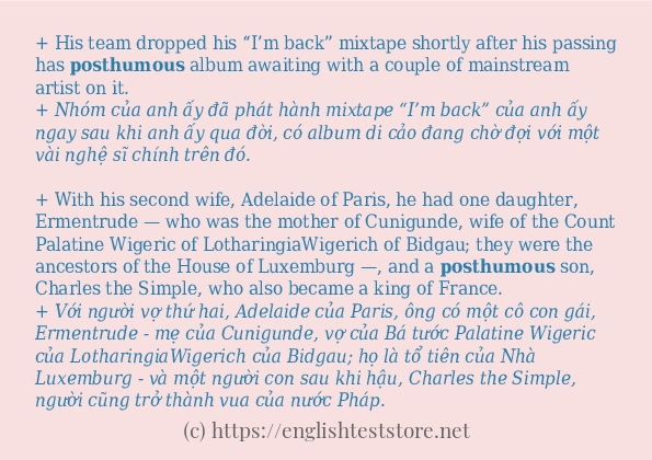 posthumous có bao nhiêu cách dùng?