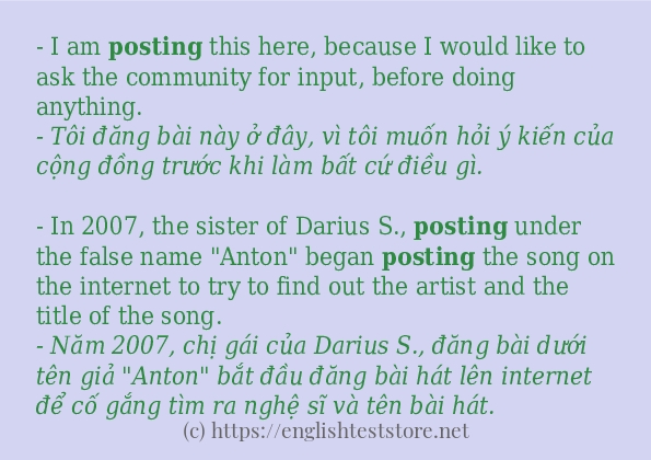 posting cách dùng trong câu và ví dụ