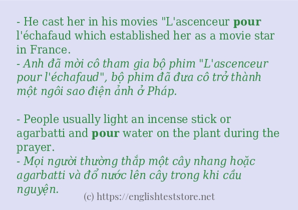 pour cách sử dụng trong câu và ví dụ pour cách sử dụng trong câu và ví dụ