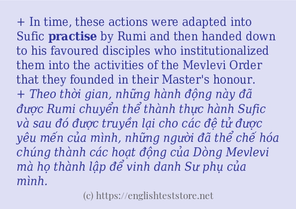 practise ví dụ và cách sử dụng trong câu