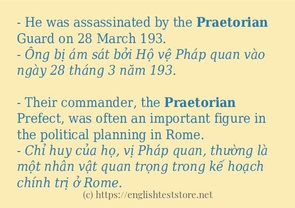 praetorian cách sử dụng trong câu và ví dụ
