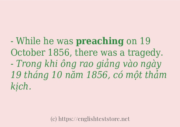 preaching câu ví dụ về cách dùng