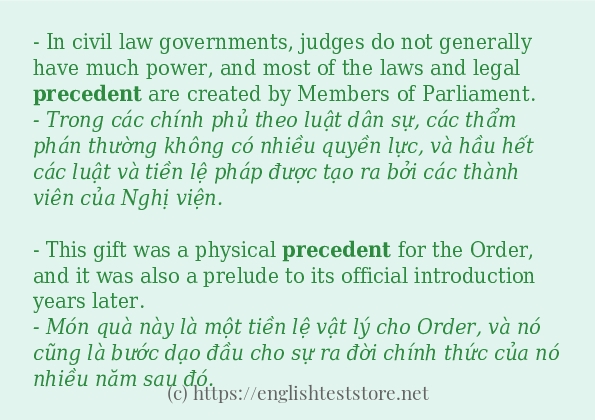 precedent cách sử dụng trong câu và ví dụ