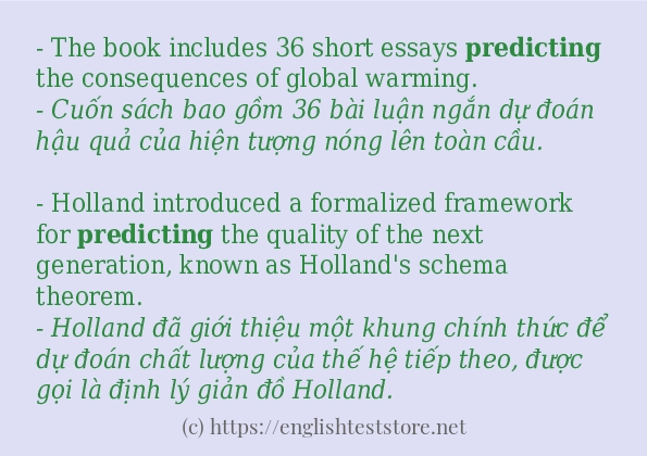 predicting áp dụng trong câu và ví dụ