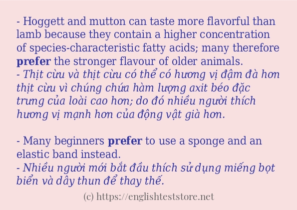 prefer các cách dùng và câu ví dụ