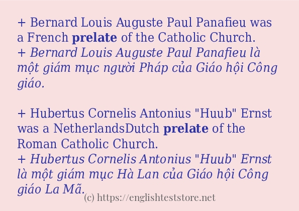 prelate câu ví dụ về cách dùng