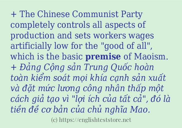 premise câu ví dụ và cách dùng premise câu ví dụ và cách dùng
