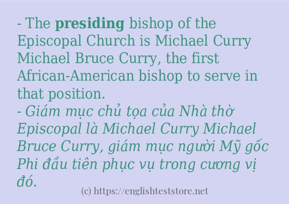 presiding các cách dùng và câu ví dụ
