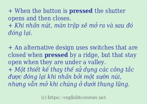 pressed cách dùng và câu ví dụ pressed cách dùng và câu ví dụ