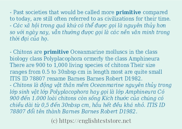 primitive câu ví dụ và cách dùng