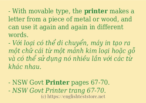 printer ví dụ cách dùng trong câu