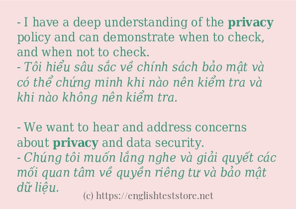 privacy cách dùng và ví dụ trong câu