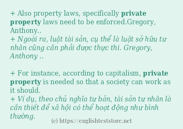 private property câu ví dụ và cách dùng