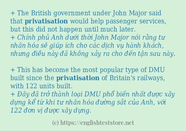 privatisation sử dụng thực tế trong câu