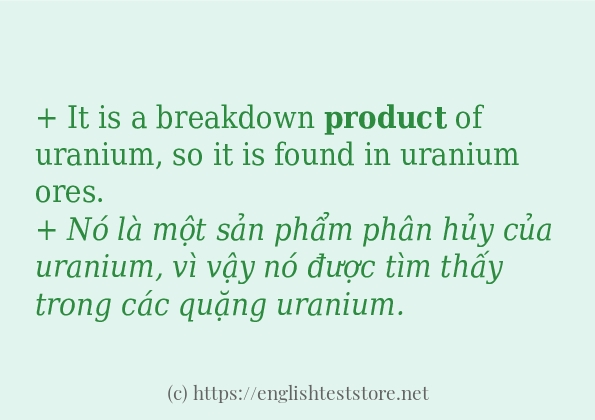 product câu ví dụ và cách sử dụng