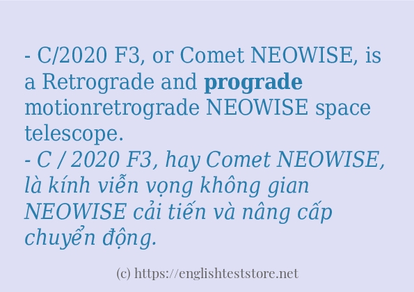 prograde ví dụ cách dùng trong câu