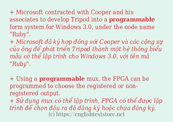 programmable sử dụng thực tế trong câu