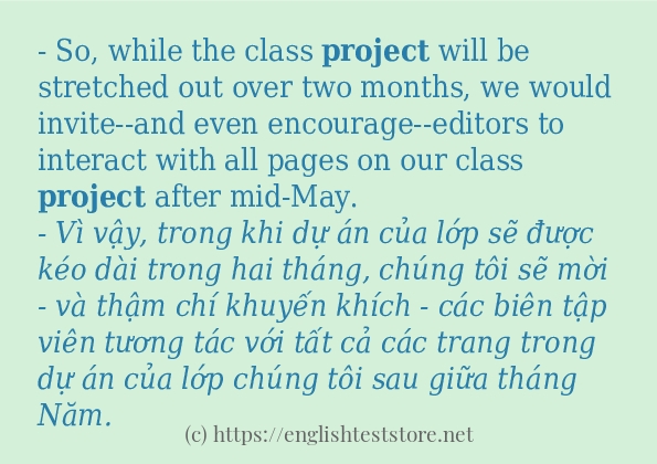 project cách sử dụng trong câu và ví dụ