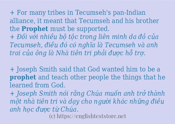 prophet câu ví dụ và cách sử dụng