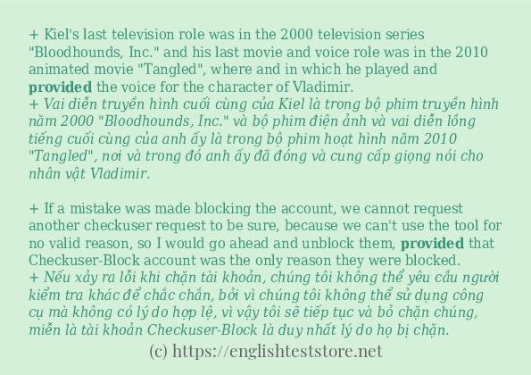 provided cách dùng và câu ví dụ provided cách dùng và câu ví dụ