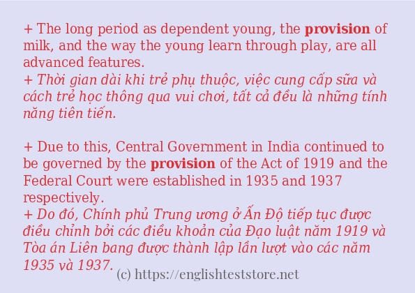 provision sử dụng thực tế trong câu