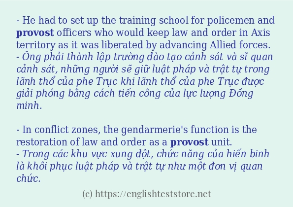 provost các ví dụ và câu điển hình
