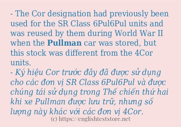 pullman các cách dùng và câu ví dụ
