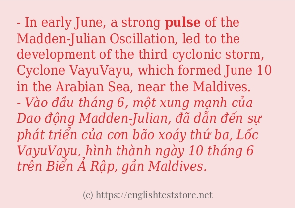 pulse các ví dụ và câu điển hình