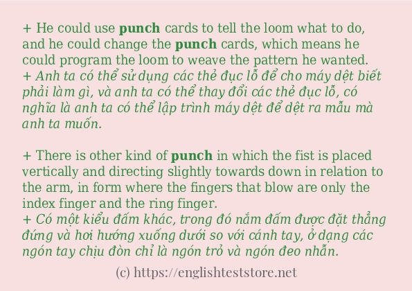 punch cách sử dụng và câu ví dụ