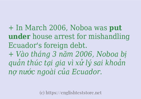 put under sử dụng như thế nào và câu ví dụ