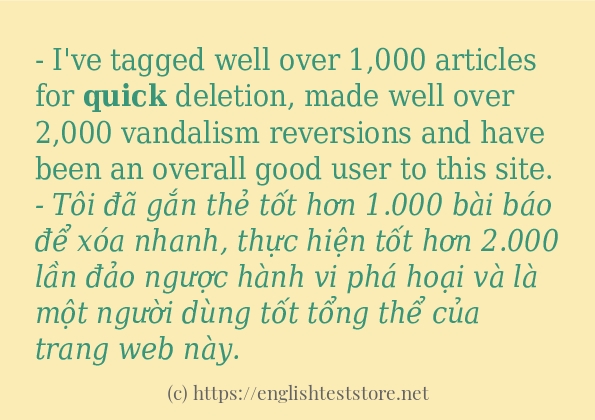 quick cách sử dụng trong câu và ví dụ quick cách sử dụng trong câu và ví dụ