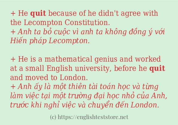 quit sử dụng như thế nào và câu ví dụ
