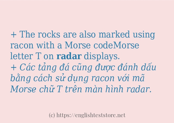 radar các cách dùng và câu ví dụ