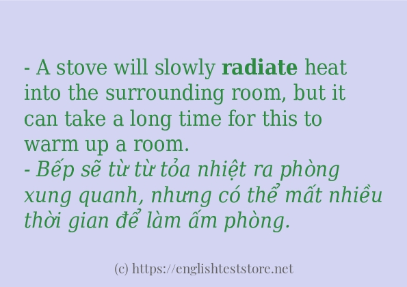 radiate các ví dụ và câu điển hình