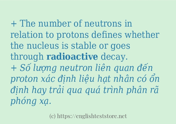 radioactive câu ví dụ và cách dùng
