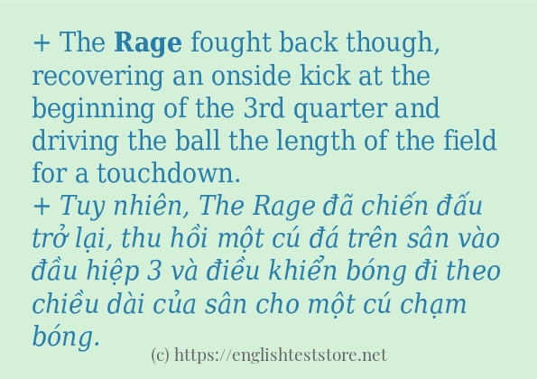 rage cách sử dụng và câu ví dụ