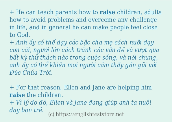 raise ví dụ cách dùng trong câu