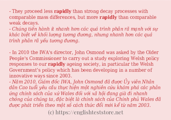 rapidly cách sử dụng trong câu và ví dụ