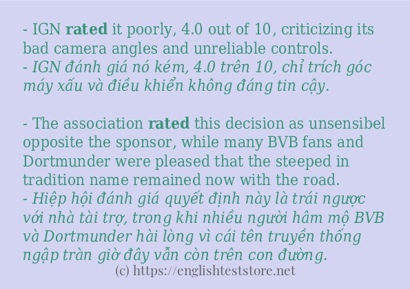 rated áp dụng trong câu và ví dụ