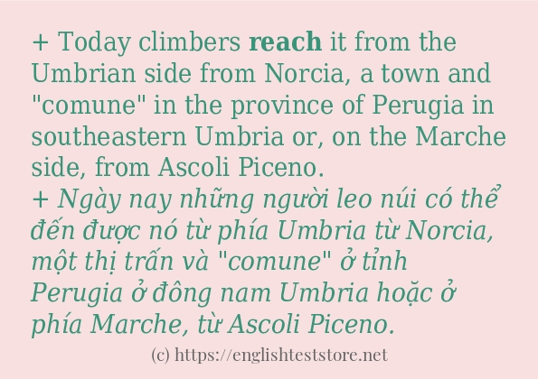 reach ví dụ và cách sử dụng trong câu reach ví dụ và cách sử dụng trong câu